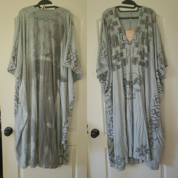 New Magnolia Pearl Veda Monarch Kaftan Sitting Bull River Caftan Dress 562 blue - Picture 6 of 16